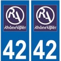 42 Loire autocollant plaque nouveau logo