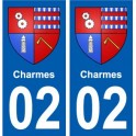 02 Charmes ville autocollant plaque sticker