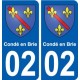02 Condé-en-Brie ville autocollant plaque sticker