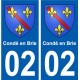 02 Condé-en-Brie ville autocollant plaque sticker