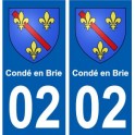 02 Condé-en-Brie ville autocollant plaque sticker