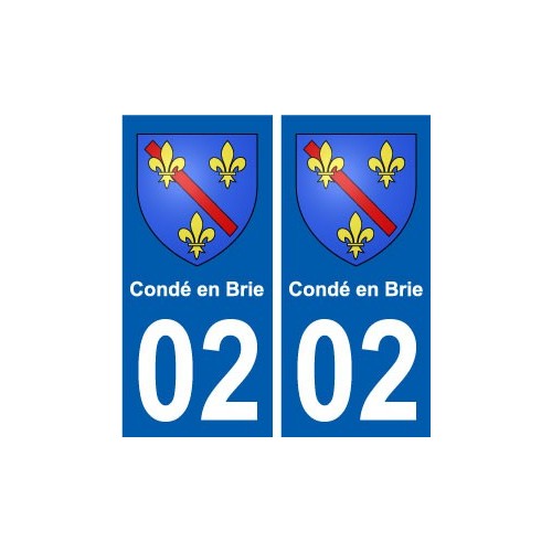 02 Condé-en-Brie ville autocollant plaque sticker
