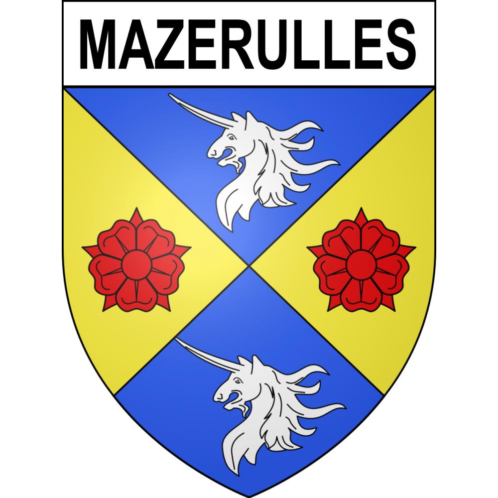 Pegatinas escudo de armas de Mazerulles adhesivo de la etiqueta engomada