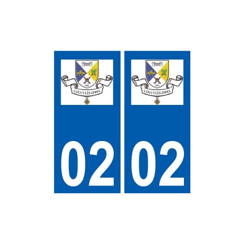 02 Coucy-lès-Eppes logo ville autocollant plaque sticker