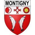 Pegatinas escudo de armas de Montigny adhesivo de la etiqueta engomada