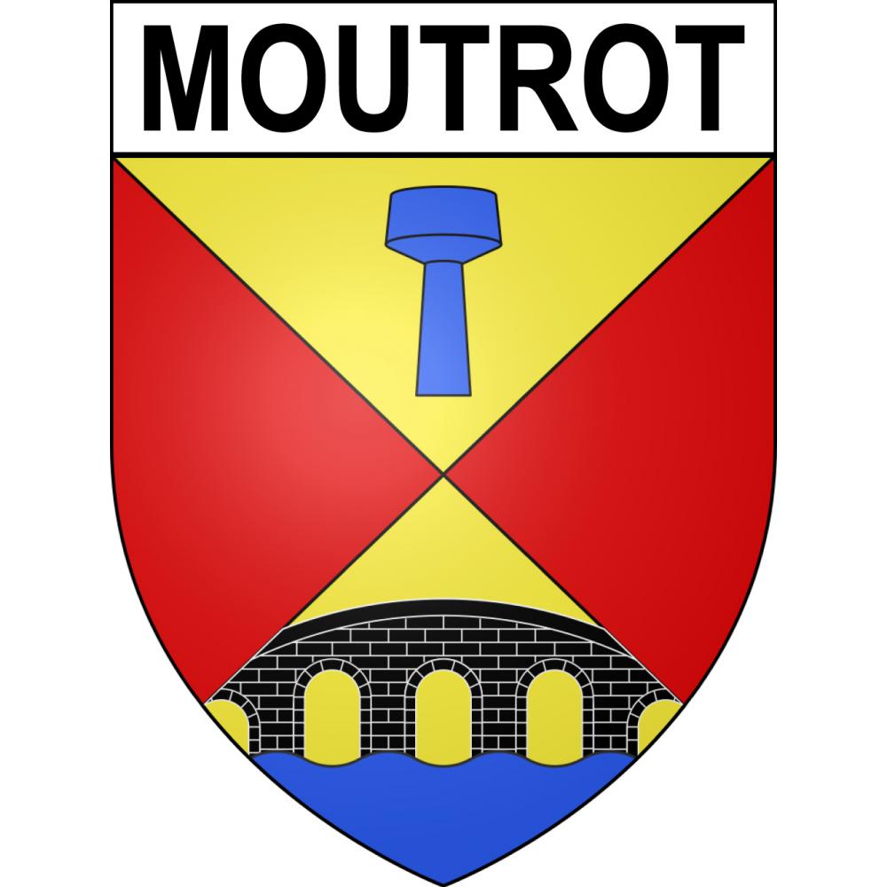 Pegatinas escudo de armas de Moutrot adhesivo de la etiqueta engomada