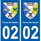 02 Coucy-lès-Eppes ville autocollant plaque sticker