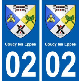 02 Coucy-lès-Eppes ville autocollant plaque sticker