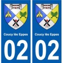02 Coucy-lès-Eppes ville autocollant plaque sticker