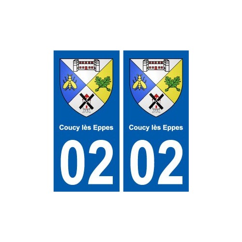02 Coucy-lès-Eppes ville autocollant plaque sticker