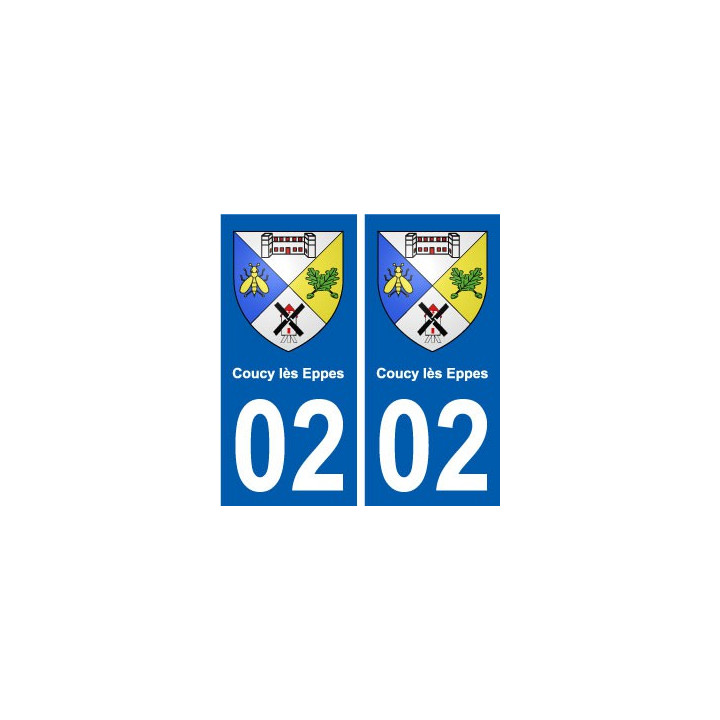 02 Coucy-lès-Eppes ville autocollant plaque sticker