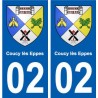 02 Coucy-lès-Eppes ville autocollant plaque sticker
