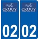 02 Crouy logo ville autocollant plaque sticker