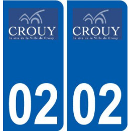 02 Crouy logo ville autocollant plaque sticker