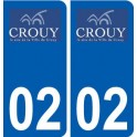 02 Crouy logo ville autocollant plaque sticker