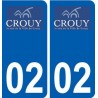 02 Crouy logo ville autocollant plaque sticker