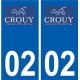 02 Crouy logo ville autocollant plaque sticker