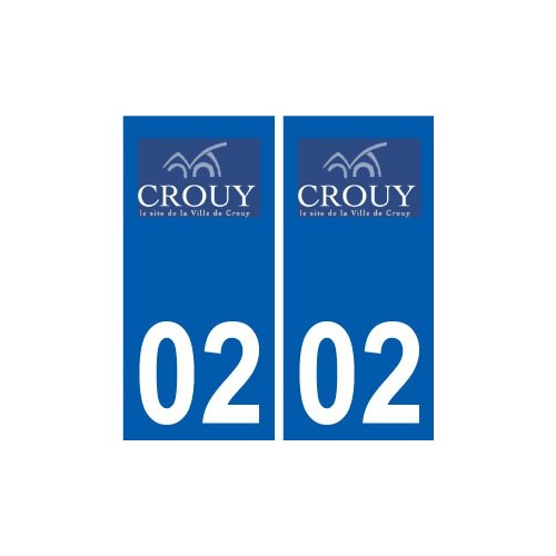 02 Crouy logo ville autocollant plaque sticker