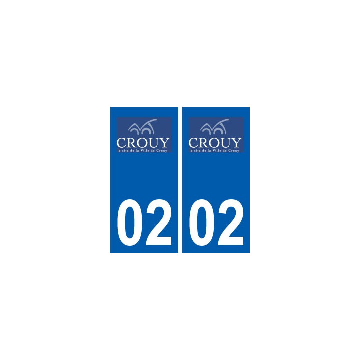 02 Crouy logo ville autocollant plaque sticker