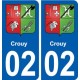 02 Crouy ville autocollant plaque sticker