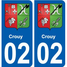 02 Crouy ville autocollant plaque sticker