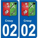 02 Crouy ville autocollant plaque sticker