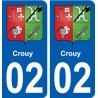 02 Crouy ville autocollant plaque sticker