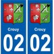 02 Crouy ville autocollant plaque sticker