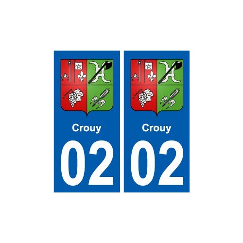02 Crouy ville autocollant plaque sticker