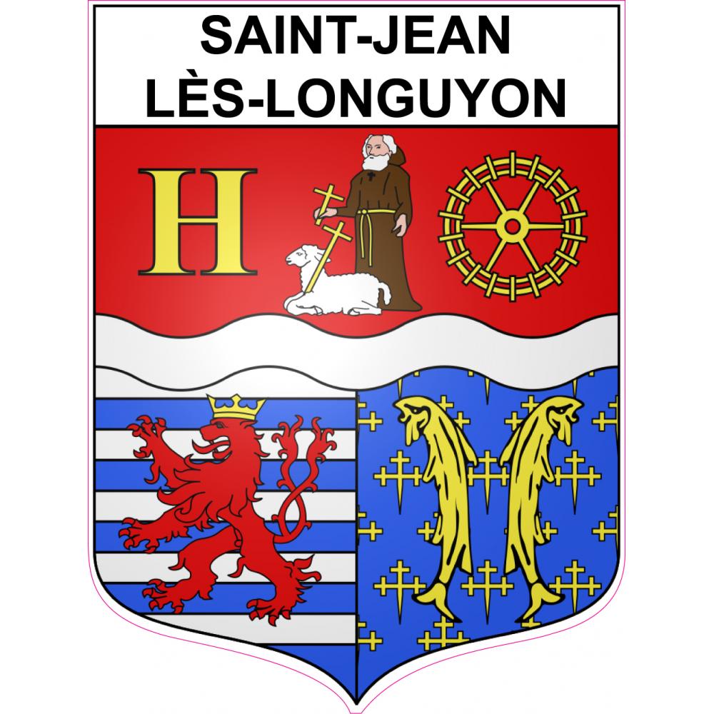 Pegatinas escudo de armas de Saint-Jean-lès-Longuyon adhesivo de la etiqueta engomada