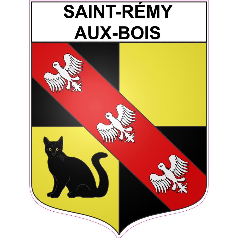 Pegatinas escudo de armas de Saint-Rémy-aux-Bois adhesivo de la etiqueta engomada