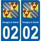 02 Essigny-le-Grand ville autocollant plaque sticker