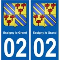 02 Essigny-le-Grand ville autocollant plaque sticker