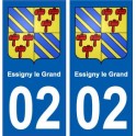 02 Essigny-le-Grand ville autocollant plaque sticker