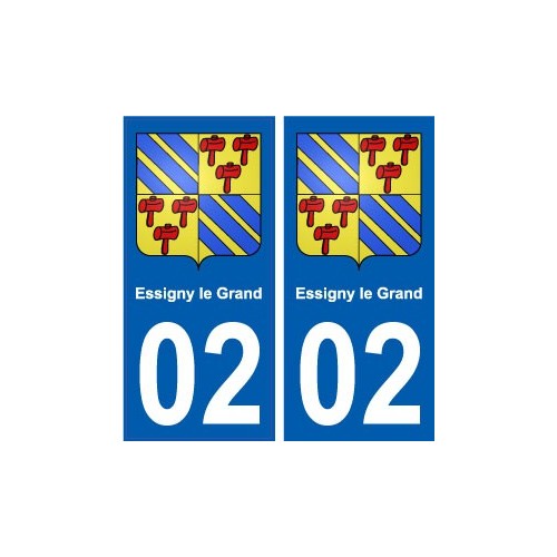 02 Essigny-le-Grand ville autocollant plaque sticker