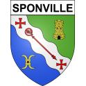 Stickers coat of arms Sponville adhesive sticker
