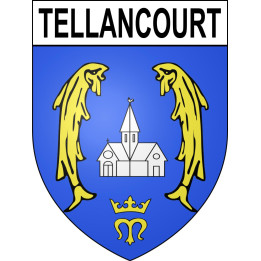 Pegatinas escudo de armas de Tellancourt adhesivo de la etiqueta engomada