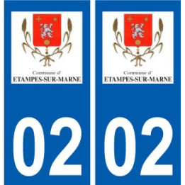 02 étampes-sur-Marne logo ville autocollant plaque sticker