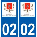 02 étampes-sur-Marne logo ville autocollant plaque sticker