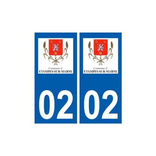 02 étampes-sur-Marne logo ville autocollant plaque sticker
