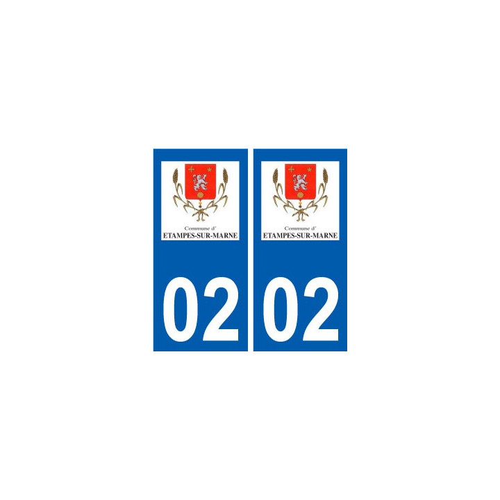 02 étampes-sur-Marne logo ville autocollant plaque sticker