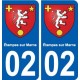 02 étampes-sur-Marne ville autocollant plaque sticker
