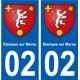 02 étampes-sur-Marne ville autocollant plaque sticker