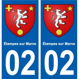 02 étampes-sur-Marne ville autocollant plaque sticker