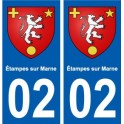 02 étampes-sur-Marne ville autocollant plaque sticker