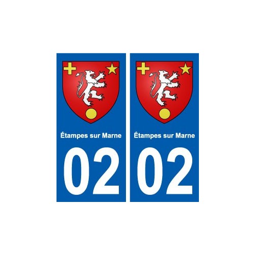 02 étampes-sur-Marne ville autocollant plaque sticker