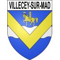 Pegatinas escudo de armas de Villecey-sur-Mad adhesivo de la etiqueta engomada