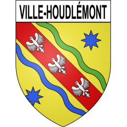 Pegatinas escudo de armas de Ville-Houdlémont adhesivo de la etiqueta engomada