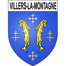 Pegatinas escudo de armas de Villers-la-Montagne adhesivo de la etiqueta engomada