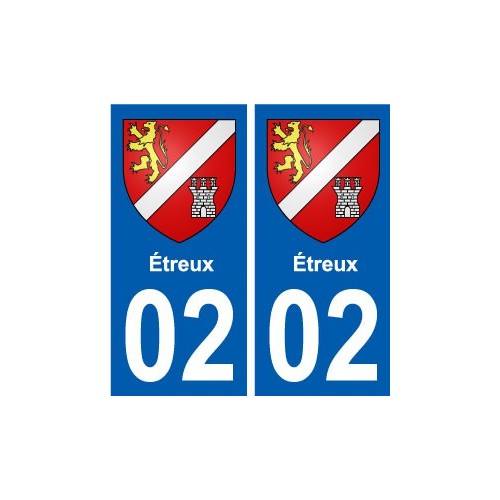 02 étreux ville autocollant plaque sticker